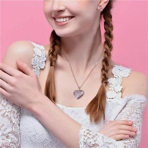 18K Gold Plated Flower Locket Necklace for Picture, Gift Jewelry